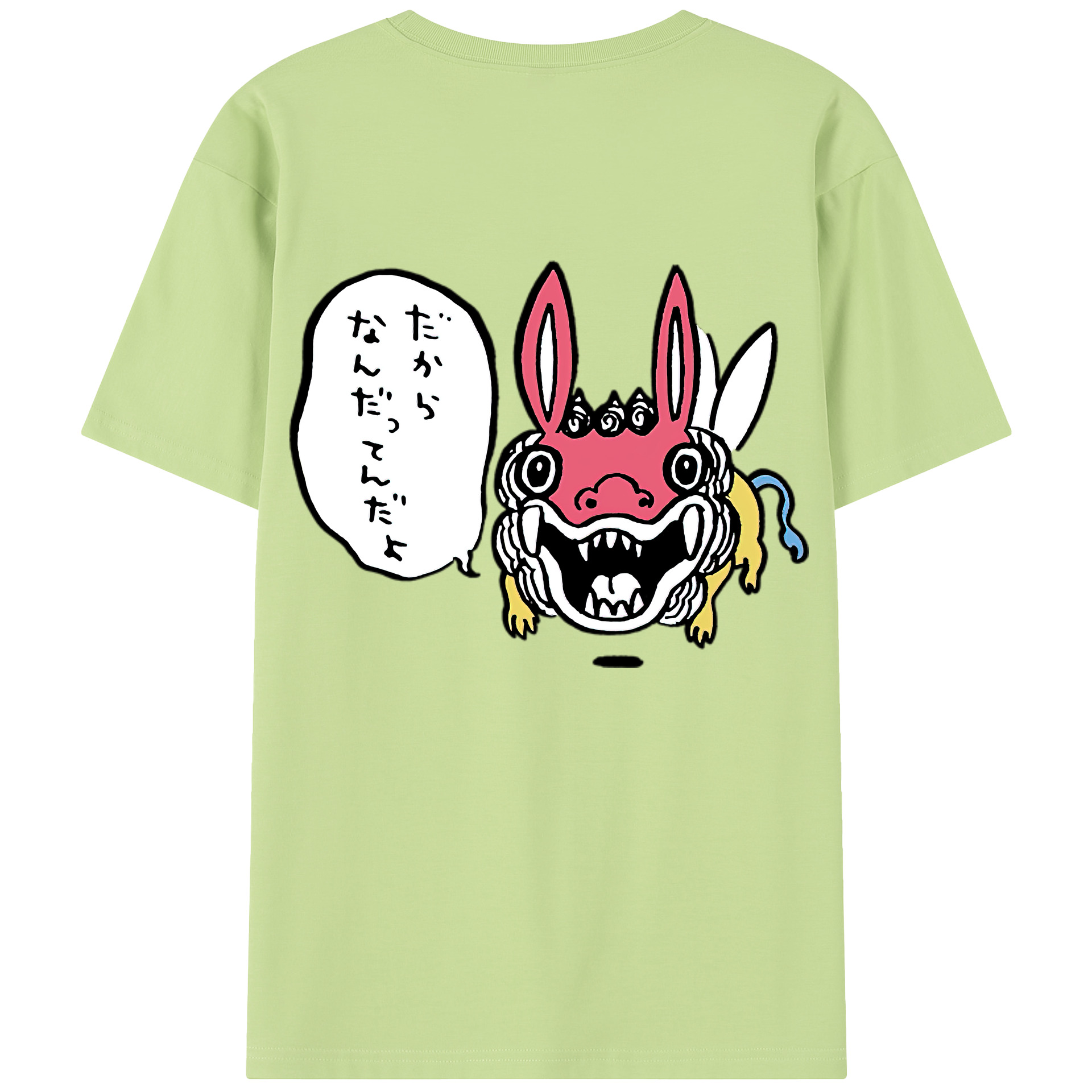 （画像用） ちいかわ でかつよ Chii-kawa Dekatsuyo 綿100％半袖Tシャツ（背面プリント）